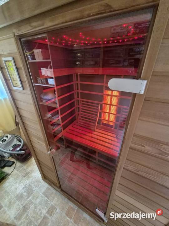Sauna kabina na podczerwień szklane drzwi LED lubuskie Nowa Sól