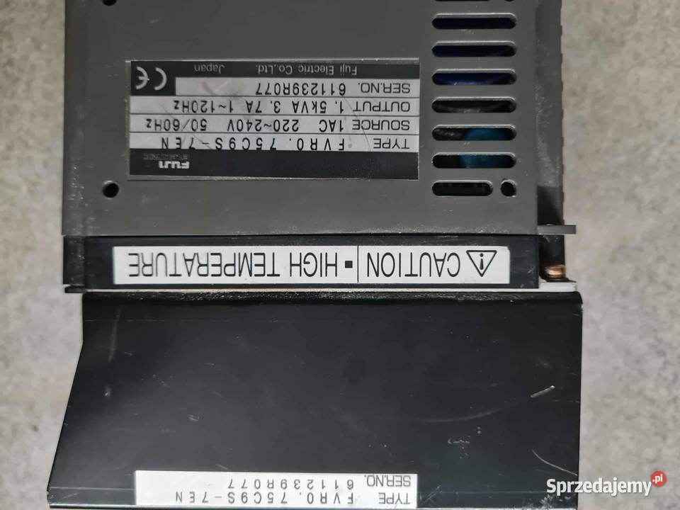 Falownik 075KW Fuji fvr0 75e9s 7en Pozostałe Bratoszewice