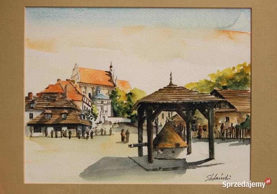 Kazimierz Dolny pejzaż akwarela obraz Stefański Lublin sprzedam