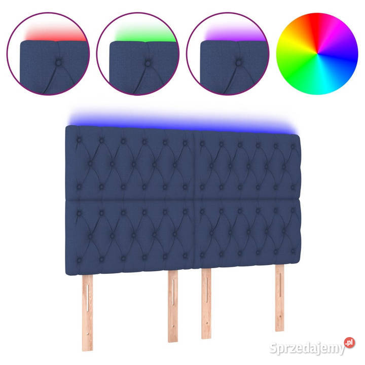 Zagłówek do łóżka z LED niebieski 160x7x118128 Warszawa sprzedam