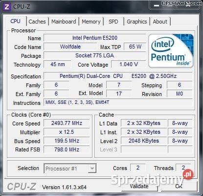 procesor Intel E5200 SLB9T 25GHz2MB800FSB Olsztyn