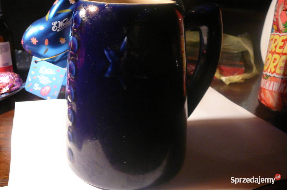 Kufel ceramiczny szafirowy stary Wrocław