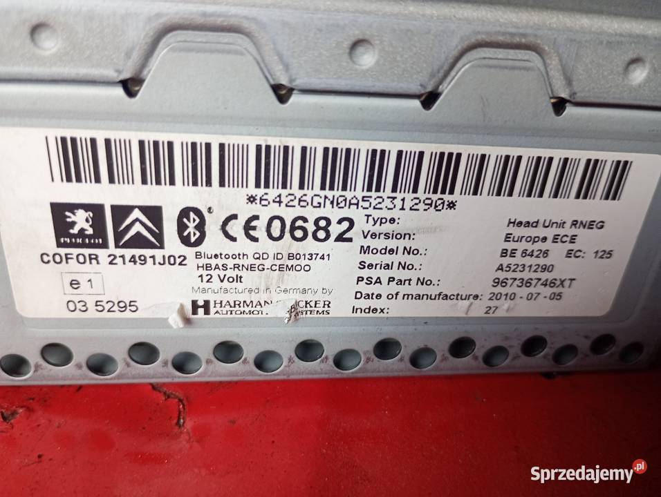 Radio nawigacja Peugeot 308 T7 96736746XT Udrzynek