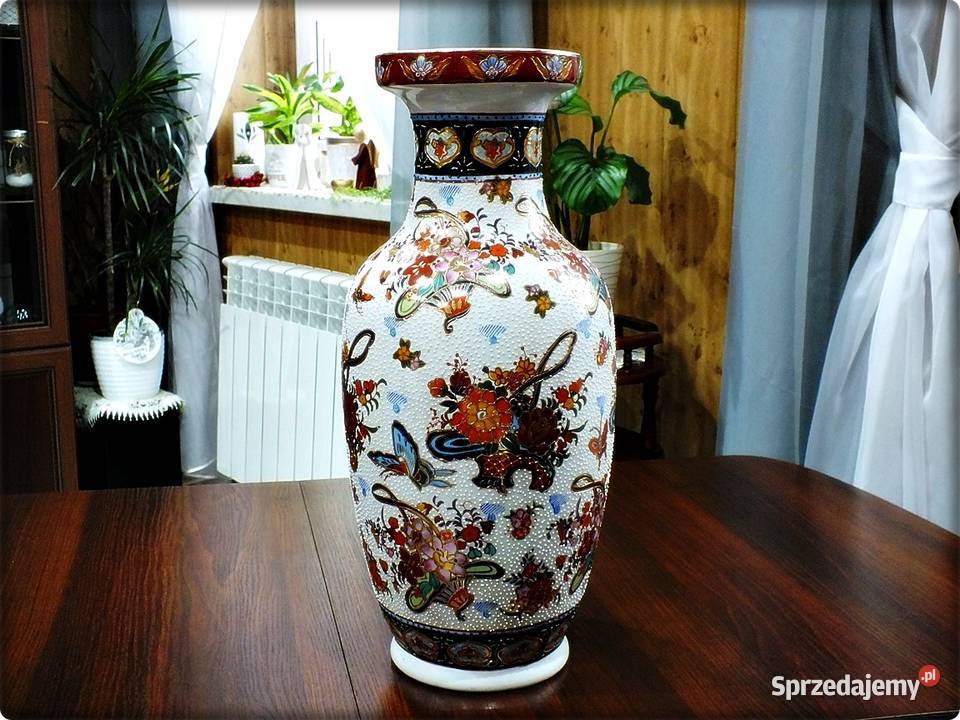 Duży Wazon Porcelana ręcznie malowana Złotem wys lubuskie Żary