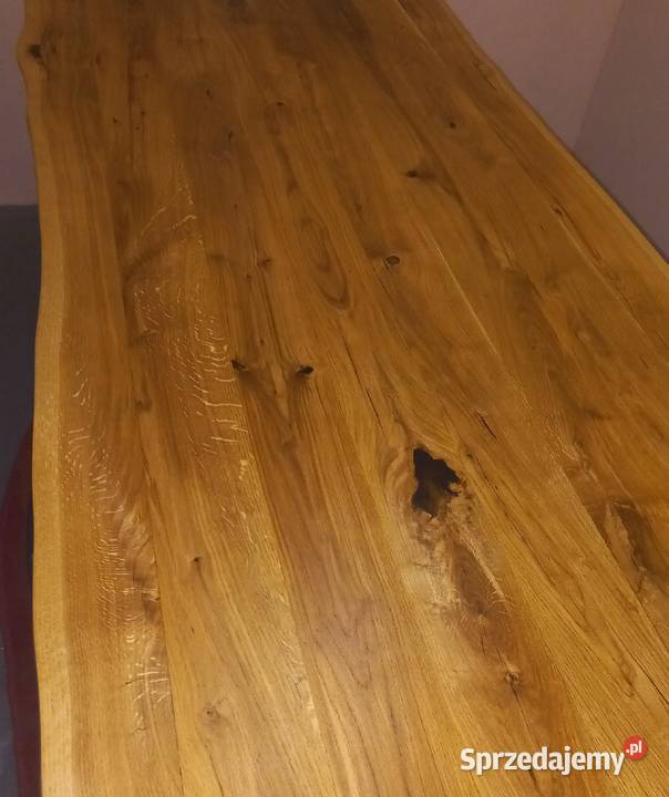 Stół dębowy na metalowym nogach pająk Secemin