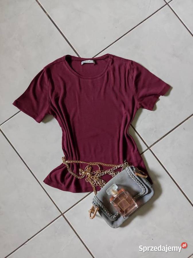House koszulka tshirt top bluzka burgund letnia Kielce