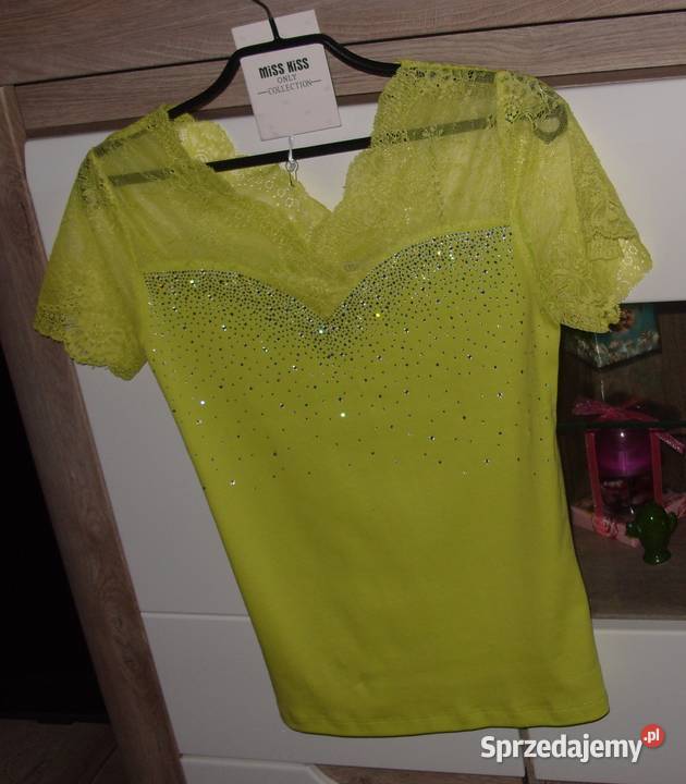 Limonkowa koronka cyrkonie NOWA MISS KISS rSM Rawicz