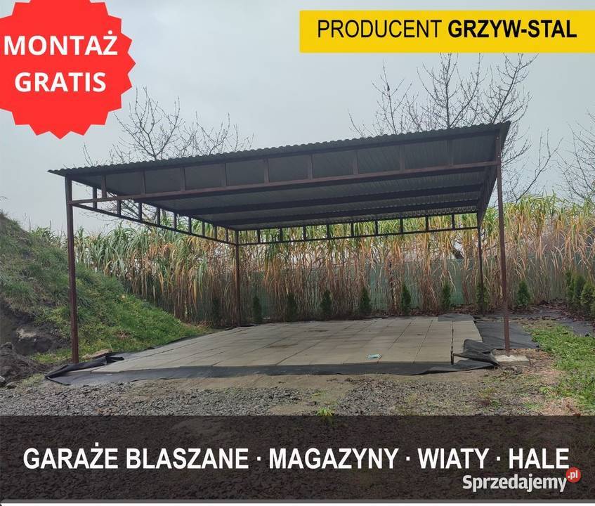 Garaż Blaszany Otwarty w kolorze BRĄZ Otwarta zachodniopomorskie Zabierzewo