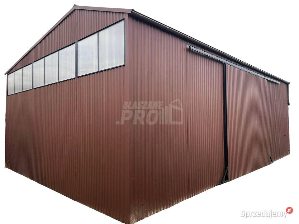 Hala Garaż 12x8m brama przesuwna drzwi rynny Jasło