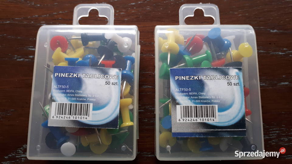 Pinezki tablicowe 2 x 50 sztuk różne kolory Rybnik