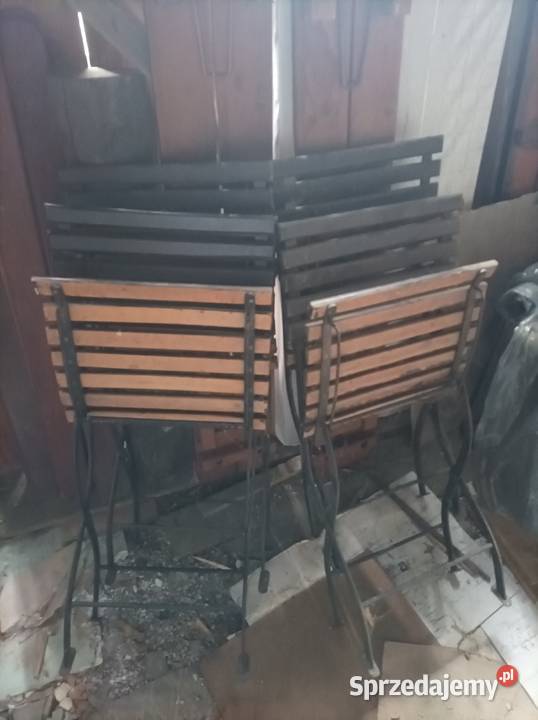 Piękne krzesła metalowo drewniane Kraków sprzedam