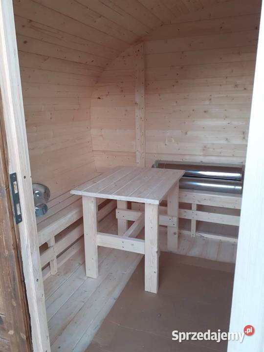 Sauna Owalna Ogrodowa Wyposażona Sauna Beczka