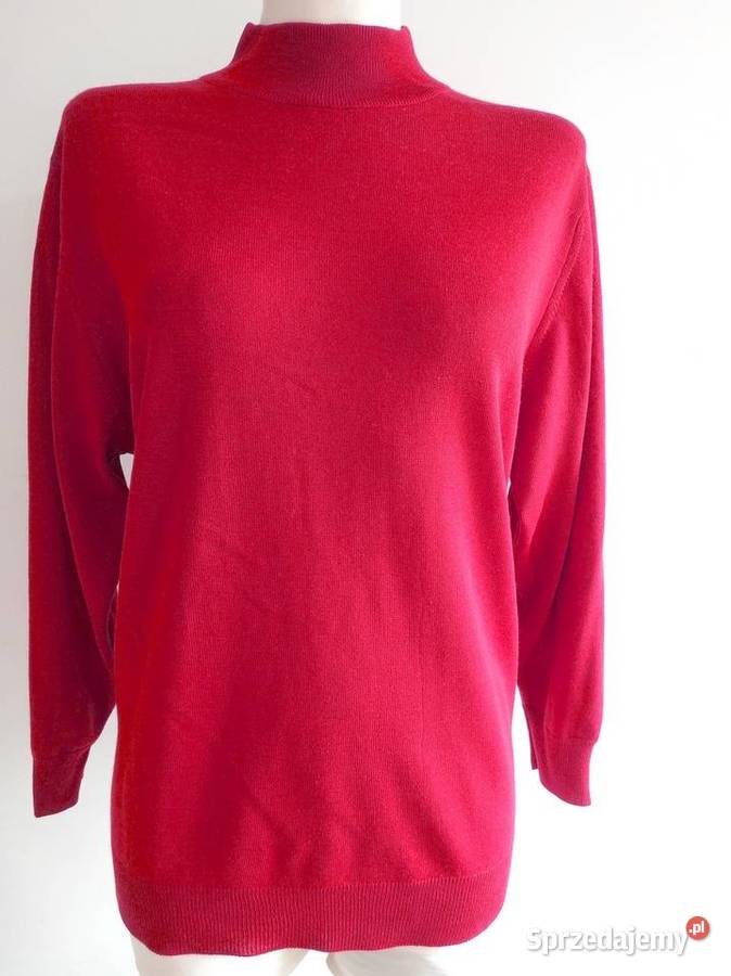 Sweter Wełniany 60 Wełna Fine Merino Pulower czerwony