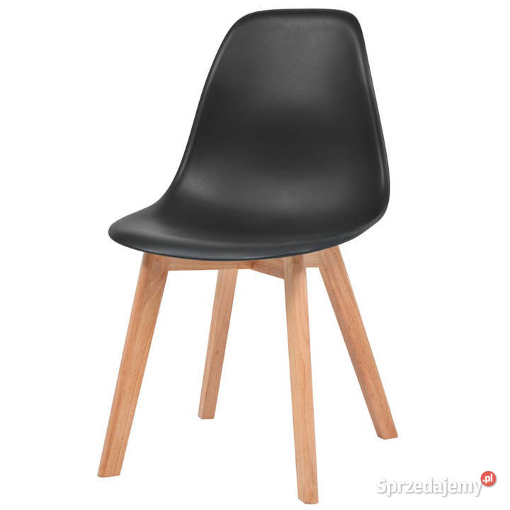 Krzesła stołowe 2 czarne plastikowe WM244777 Warszawa sprzedam