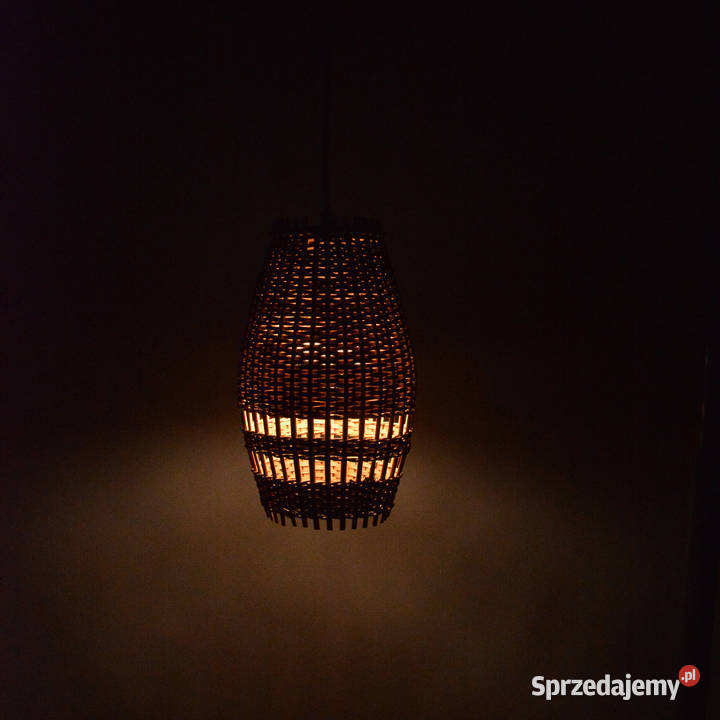 Lampa sufitowa z wiklinowym kloszem Dania lata Warszawa