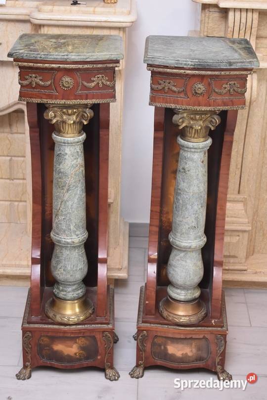 Piękne Kolumny Postumenty Drewno Granit Brązowe Kraków