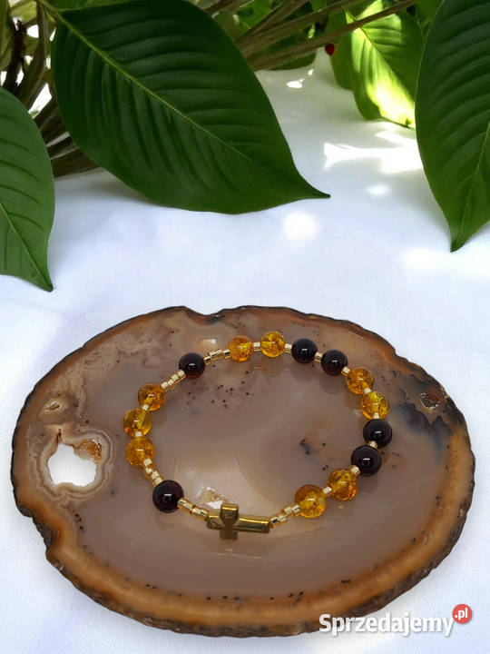 Bransoletka różaniec dziesiątka różańca BURSZTYN Warszawa