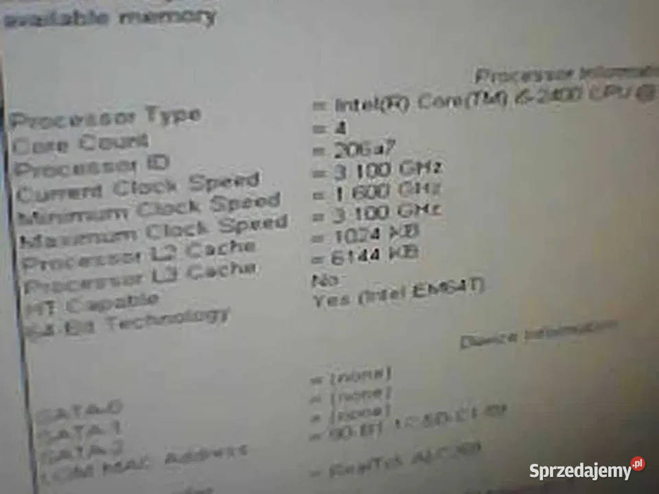 Płyta główna procesor i52400 8Gb RAM NIE WYSYŁAM zintegrowana karta sieciowa Piotrków Trybunalski