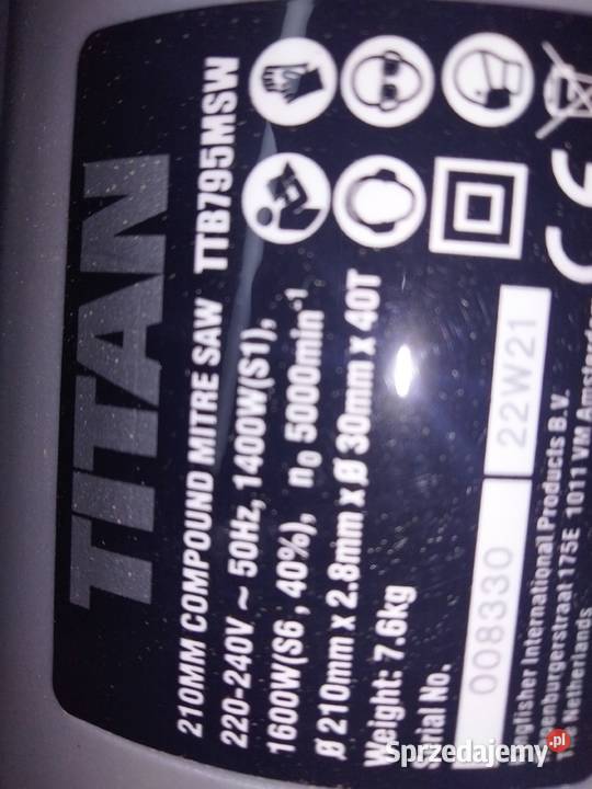 PIŁA UKOŚNICA Titan TTB795MSW 210mm 1400W 230V 230V