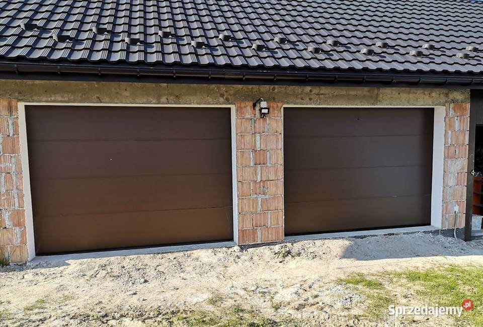 Brama garażowa segmentowa 2750x2500 brąz biała Ciężkowice