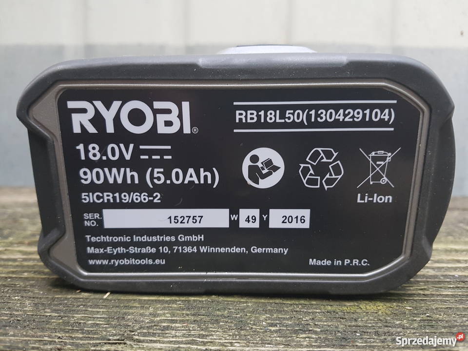 Аккумулятор ryobi rb18l50