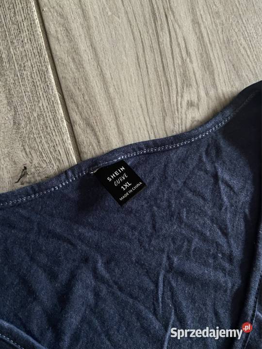 Koszulka luźna szeroka granatowa XL shein tshirt Inny materiał wielkopolskie Rogoźno