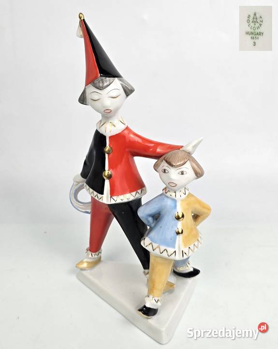 2 Klauny Art Deco Hanzly Jen Hollohaza Węgry Pomiechówek