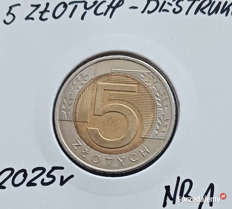 5 Złotych 2025 r Błąd mennicy 1 Numizmatyka Konin sprzedam