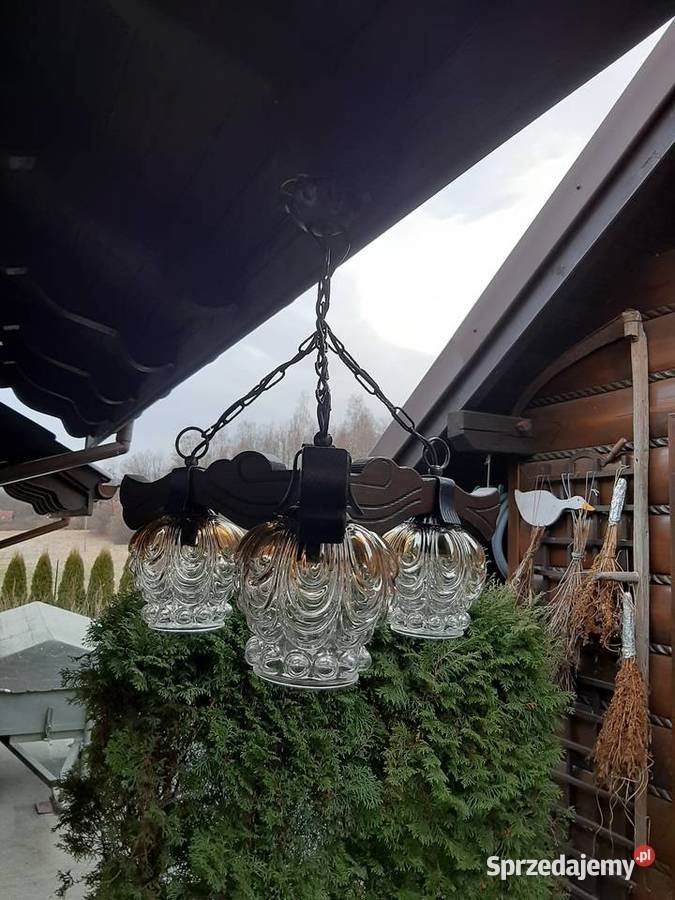 Lampa do altany drewniana lampa stara Lubień