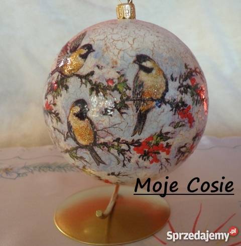 Bombki decoupage ozdoby swiateczne prezenty Krajno-Parcele