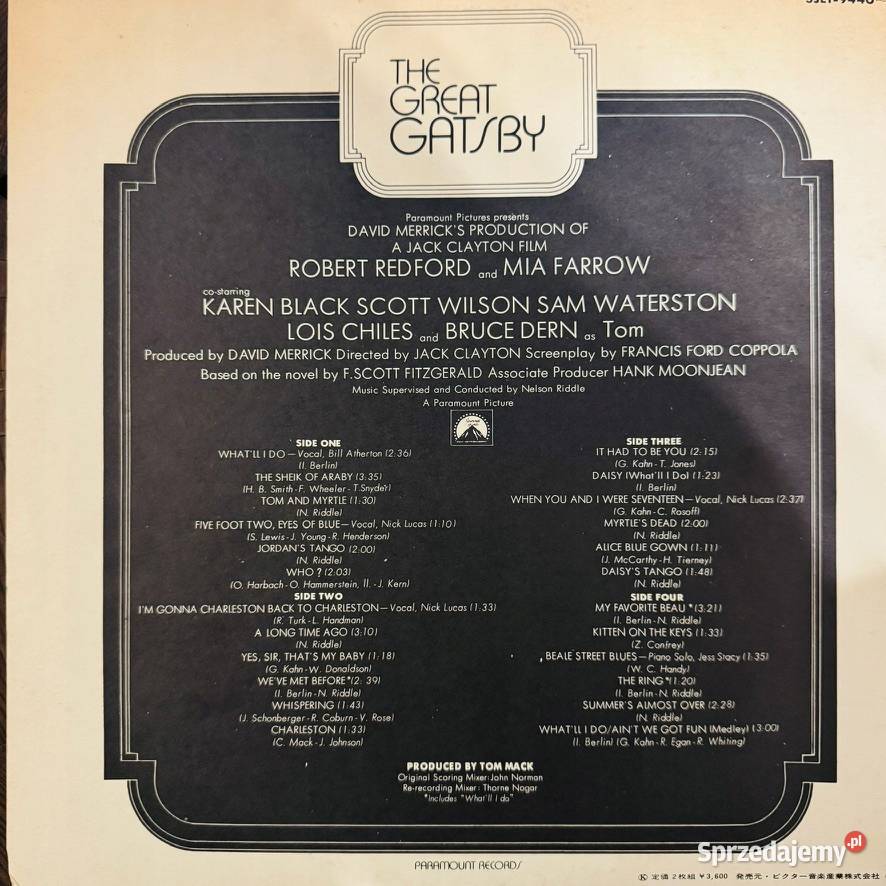 Nelson Riddle OST Great Gatsby EXEX Japan Obi LP Poznań