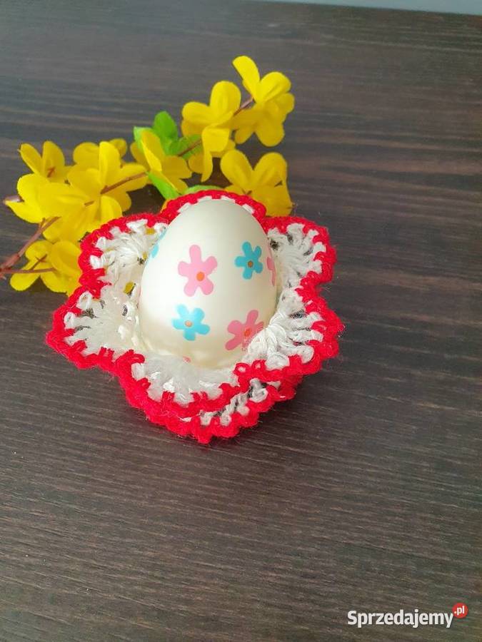 Koszyczek podstawka na jajko pisankę biały Wielkanoc Jastków