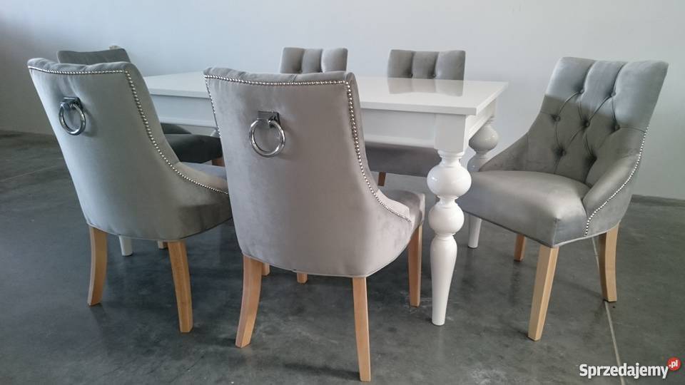 Shabby vintage chesterfield glamour krzesło z Warszawa