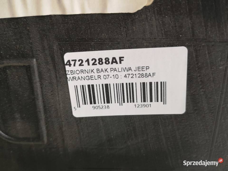 ZBIORNIK PALIWA 67L JEEP WRANGLER 38 20072010 Zbiorniki