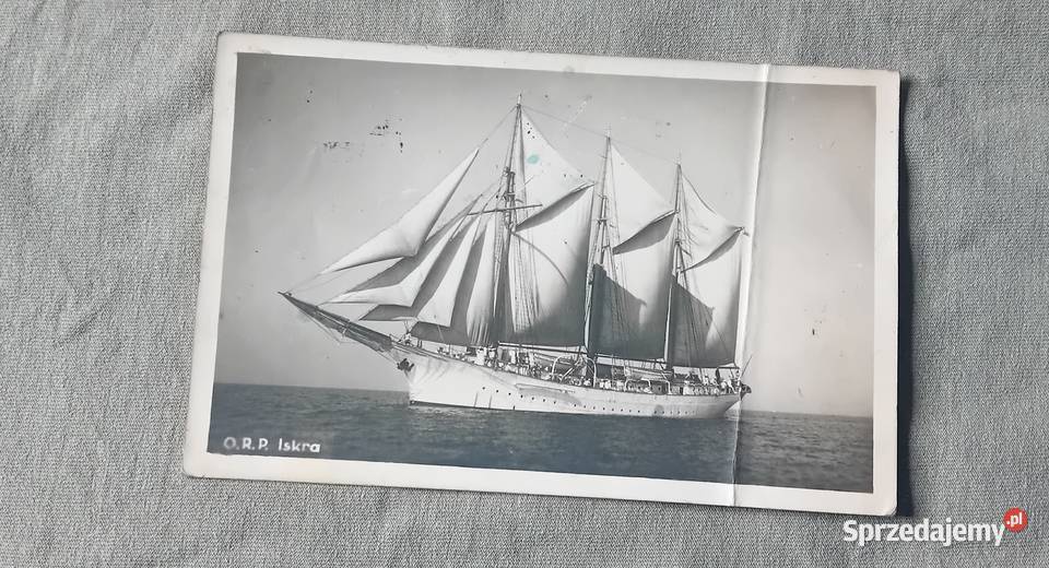 Pocztówka ORP Iskra Fotoplastyka Sopot 1937 r wielkopolskie Koźminek