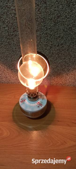 Lampa Nowa Naftowa Porcelana  z Kloszem Okazja Piękna