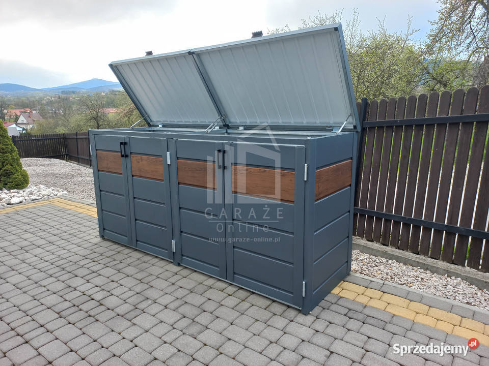 wiata śmietnikowa obudowa kubłów 275x80x120 Dąbrowa Górnicza