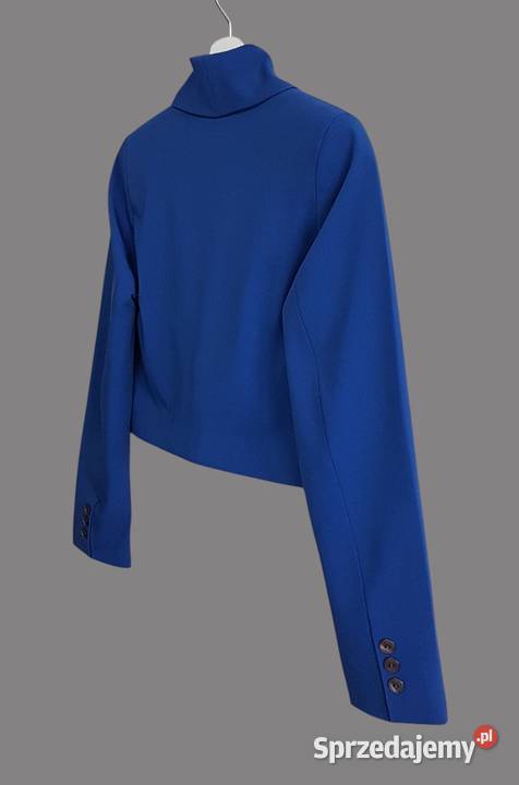 Damski elegancki niebieski żakiet z długim Chrzanów