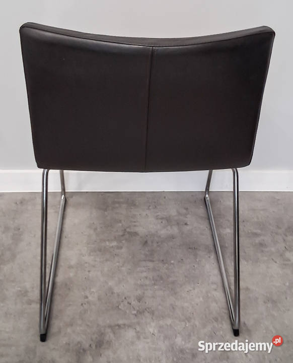 Krzesło Ikea Bernhard czarna skóra