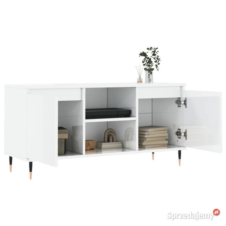 Szafka pod TV biała wysoki połysk 104x35x50 Warszawa