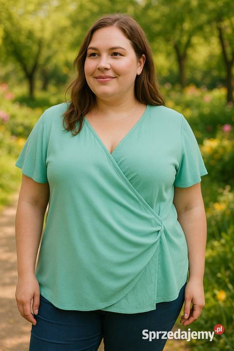Bluzka damska plus size nakładana biust 128 Wieluń