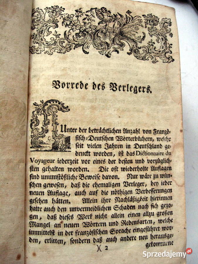 XVIII w Słownik Francuzko Niemiecki oprawa Skóra Poznań
