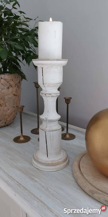 Świecznik drewniany ręcznie toczony