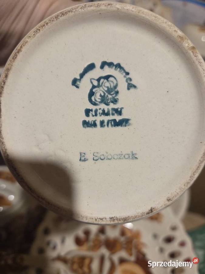 Vintage komplet ceramiki ZF Koło ręcznie Porcelana i szkło Piaseczno