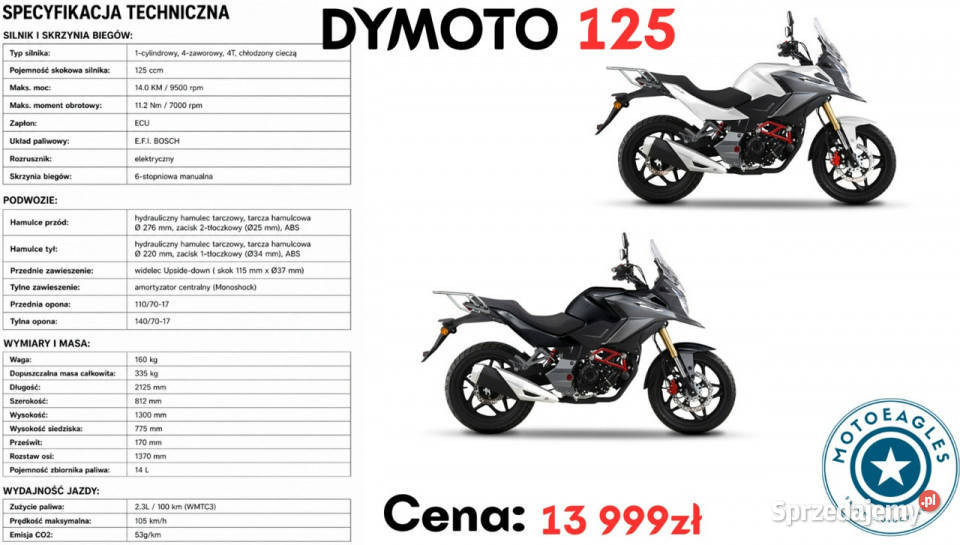 Daytona Dymoto 125 Daytona Dymoto 125 Transport pełny VAT Bicz