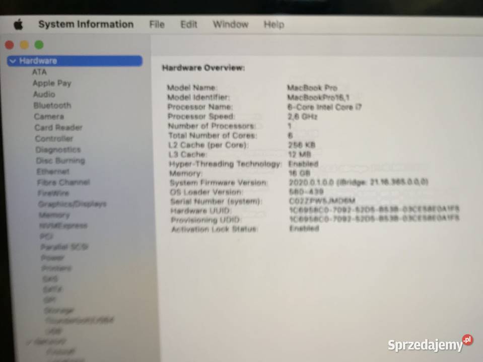 Apple MacBook Pro 16 A2141 i7 16512GB SSD Radeon Warszawa