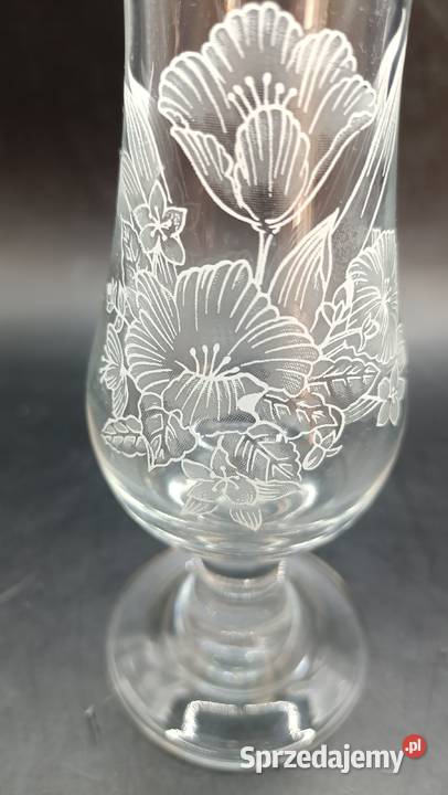 Wazon szklany smukły szkło trawione Zamość