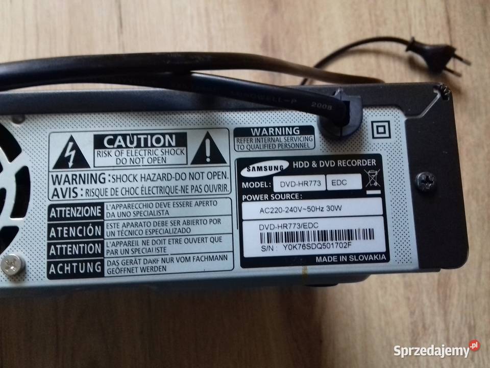 Samsung HDD DVDHR773 odtwarzacz DVD i HDD USB HDMI kujawsko-pomorskie