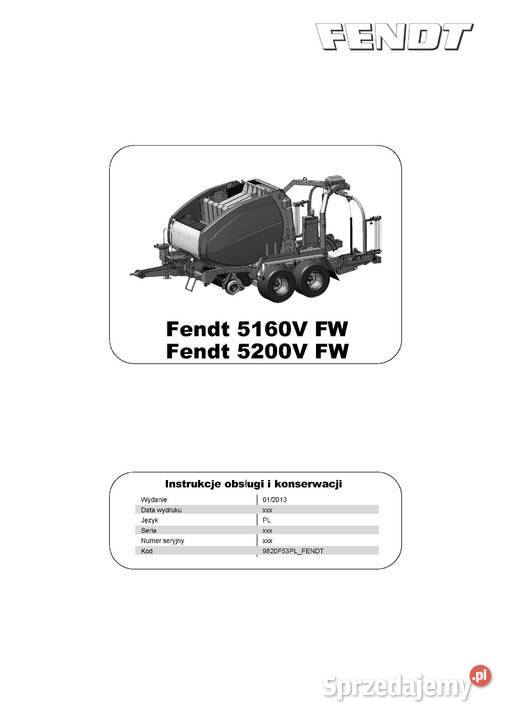 Instrukcja obsługi Fendt 5160V FW Fendt 5200V FW Szamotuły
