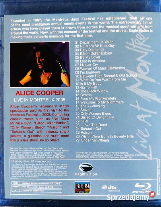 Koncert na Płycie Blu Ray ALICE COOPER Live Poznań